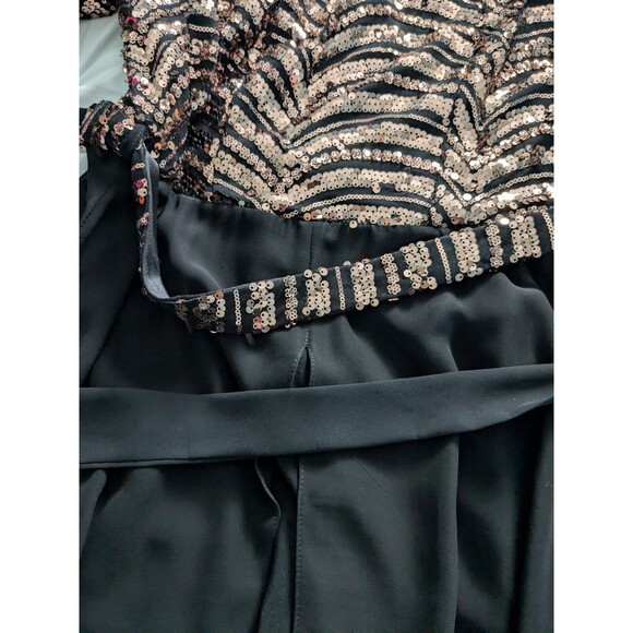 Sequin Jumpsuit Women’s L 12/14 Black Rose Gold Holiday Party Wedding NYE NWT - Picture 7 of 16